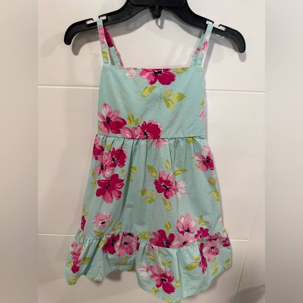 The Children’s Place Toddler Girl Floral Dress in Light Blue and Pink 4 XS - Picture 3 of 6